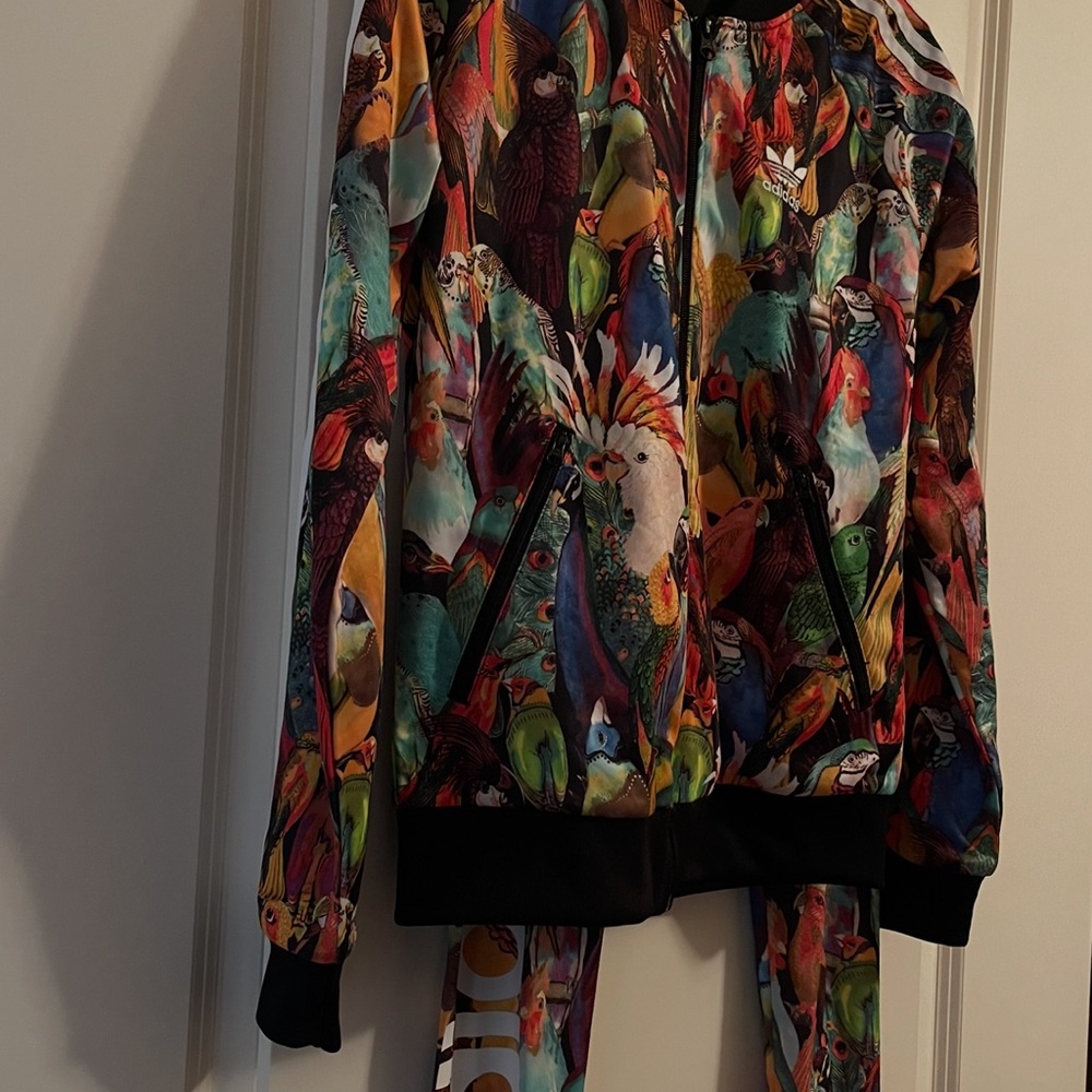 Adidas Multicolor Bird Pattern Track Jacket & Leg… - image 3